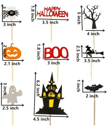 Halloween Cake Topper Set - Haunted House, Ghost, Pumpkin Cupcake Decorations for Wizard, Ghost, Spider Party - Buy Online on GoSupps.com