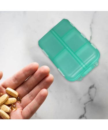 Travel Pill Organizer Box - Foldable Personal Daily Pill Case with 10 Grids Travel Pill Holder for Vitaming Fish Oils Green - Buy Online on GoSupps.com