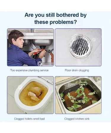 Meledmatte Powerful Pipe Dredging Agent Meledmatte Pipeline Dredging Agent for Kitchen Toilet Sink and Drain Pipe Dredging Powder Pipe Dredge Agent Portable Powder Cleaning Tool (2PC) - Buy Online on GoSupps.com