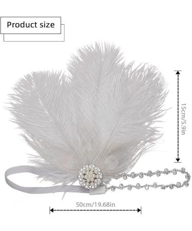 GENBREE 1920s White Gatsby Flapper Headband with Feather and Rhinestone - Perfect Prom Party Hair Accessory for Women and Girls - Buy Online on GoSupps.com