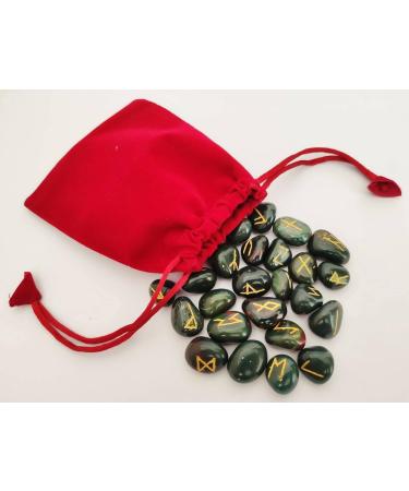 Sharvgun Blood Stone Rune Set 25 pi ces avec tableau en bois MDF runique grav lettrage symbolique pa en velours noir/rouge pochette incluse bo te-cadeau - Buy Online on GoSupps.com