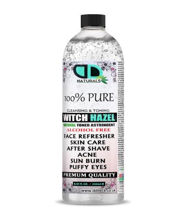 DD TECK LTD Witch Hazel Pure Natural Facial Gentle Unscented Cruelty Free Vegan Cleansing & Toning Aromatherapy Skin Care and DIY Beauty Recipes 250ML