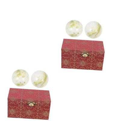 Solustre 2 sentences gymnastics ball massage balls for exercises daily exercises handball handball handball balls Chinese balls for the hand Chinese gifts acupressure fitness leisure ball jade