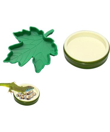 2 Pcs Leaf Reptile Food Water Bowl Plate Dish Reptile Feeder Feeder & Drinking Bowls for Tortoise Corn Snake Crawl Pet Drinking and Eating 2 Styles(Green) - Buy Online on GoSupps.com