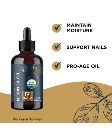Certified Organic Rosemary & Moringa Oils - USDA Essential Oil for Hair, Skin & Nails - Aromatherapy with Cold Pressed Virgin Moringa Oil - Buy Online on GoSupps.com