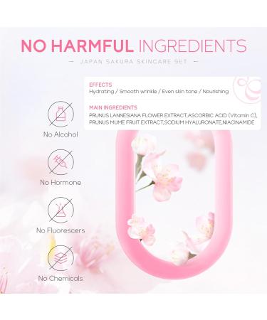 6 Pcs Skin Care Sets JAPAN SAKURA Women Beauty Gift Sets Sakura Skin Care Kit with Cleanser Toner Serum Eye Cream Lotion Essence Cream Travel Kit for Women Teen Girls - Buy Online on GoSupps.com