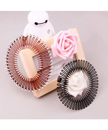 6PCS Women's Fashion Stretch Flexible Hair Combs Headband Set - Flexible Comb Teeth Hair Clips Hoop - Buy Online on GoSupps.com