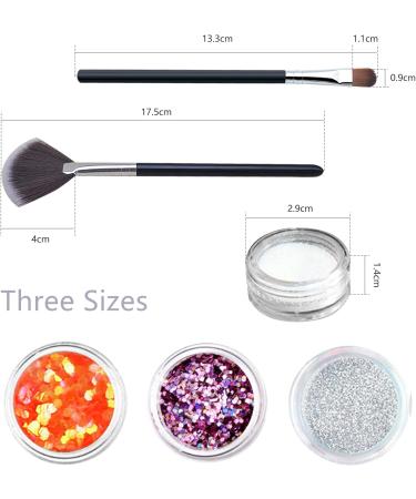 VEGCOO Nail Art Glitter Sequins Powder Set - 36 Pots Holographic & Chunky Glitter for Nails, Body, Face - Crafting & Scrapbooking Supplies - Buy Online on GoSupps.com
