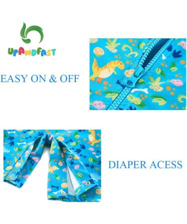 UPF 50+ Zipper Swimwear for Baby Boys/Girls | Blue Dinosaur Toddler Swimsuit (18-24 Months) - Buy Online on GoSupps.com
