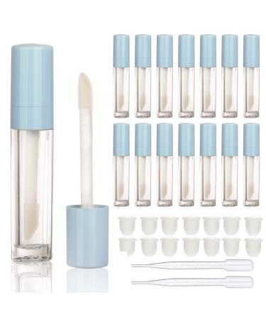 COSIDEA 14pcs 8ml empty Lip Gloss tubes with Big Brush Wand blue Lipgloss Tubes Refillable Lipstick Tubes Lip Glaze Tubes with Big Doe Foot Applicator
