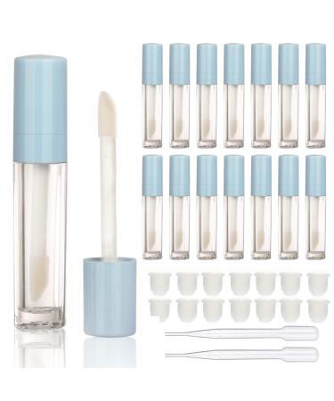 COSIDEA 14pcs 8ml empty Lip Gloss tubes with Big Brush Wand blue Lipgloss Tubes Refillable Lipstick Tubes Lip Glaze Tubes with Big Doe Foot Applicator