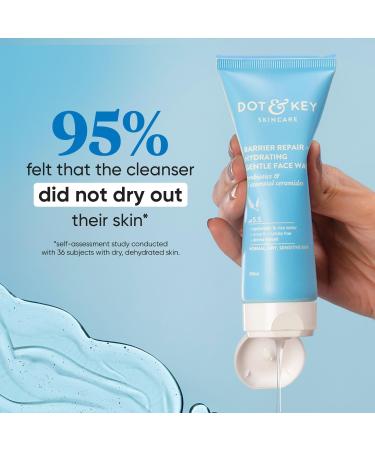 DOT & KEY Barrier Repair Hydrating Face Wash - Probiotic & Ceramide Formula for Dry Normal & Sensitive Skin | Gentle Cleansing | 100ml - Buy Online on GoSupps.com