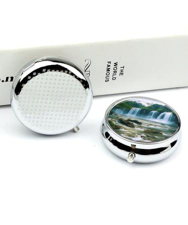 Buy Portable 3 Compartment Pill Box - Waterfall Scenery - Travel Pill Organizer for Purse & Pocket - Buy Online on GoSupps.com