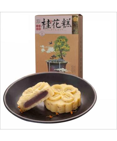 Osmanthus Jelly Pastry, Famous Chinese Soft Cake, 5 Pieces/6.7 oz./190g, 3 Optional Flavors,  (Beanpaste)