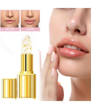 JIAOY FlowerJelly Lipstick Gold Color Change Transparent Lip Balm Waterproof Long Lasting Lip Balm 2 Pack - Buy Online on GoSupps.com