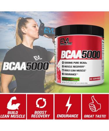 Evlution EVL BCAAs Amino Acids Powder - BCAA Powder Post Workout Recovery Drink and Stim Free Pre Workout Energy - 5g Branched Chain Amino Acids Supplement for Men - Cherry Limeade 30 Servings Cherry Limeade - Buy Online on GoSupps.com