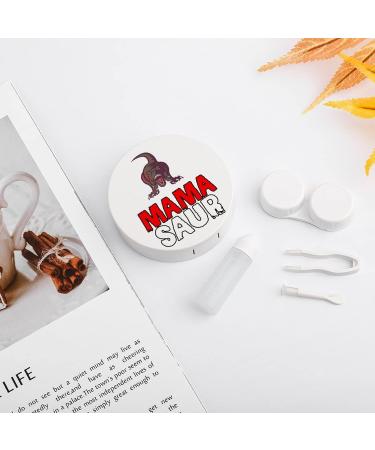 Mama Saur Round Case For Contact Lens Kit Storage Box with Mirror Printed - Buy Online on GoSupps.com