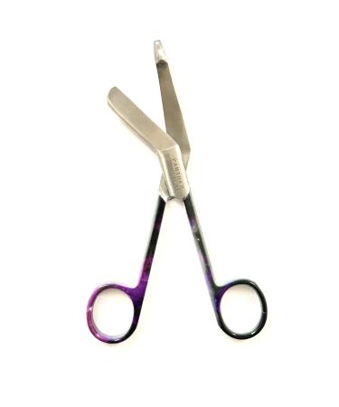 Stainless Steel 5.5 Inch Colored Coated Handle Lister Bandage Scissors Utility Student Nursing First Aid Scissors (Multi Purple)