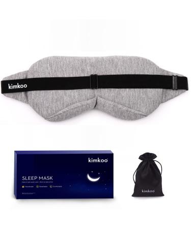 Kimkoo Sleep Mask-Eye Mask for Sleeping  Sleeping Mask Blocking Out Light Perfectly for Women and Men  Soft and Comfortable Blindfold for Travelling  with Pouch (Gray)