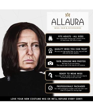 ALLAURA - Dark Professor Severus Wizard Costume Wig Long Black Mens Wigs Michael Vincent Jackson Vega For Adults - One Size Dark Professor Wizard Wig - Buy Online on GoSupps.com