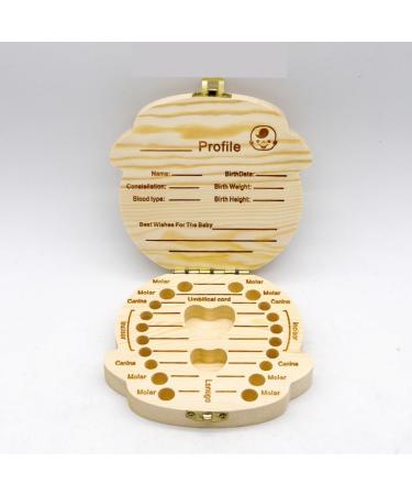 JZK Wooden Baby Milk Teeth Storage Keepsake Box - Baby Tooth Holder for 4-12 Years - Ideal Birthday or Christening Gift for Boys - Beige - Buy Online on GoSupps.com