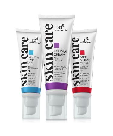 Artnaturals Skin Care Set - Skin Care Kit Includes Eye Cream, Face and Neck Cream and Retinol Cream - Face Cream for Wrinkles Dark Circles - Anti Aging Face Moisturizer for Women and Men