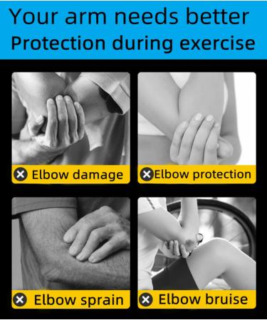 JUSDIQIR Elbow Compression Sleeves - Tennis & Golfer's Elbow Brace for Men & Women - Black Arm Support Sleeves for Sports Pain Relief - Buy Online on GoSupps.com