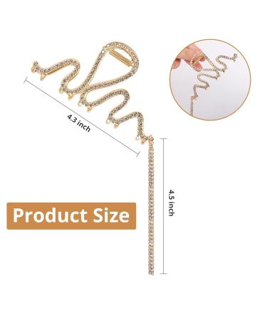 Vigorpace 2 Pack Rhinestone Hair Clips - Silver & Gold Metal Claw Clips for Women | Non-slip Snake Hair Accessories - Buy Online on GoSupps.com