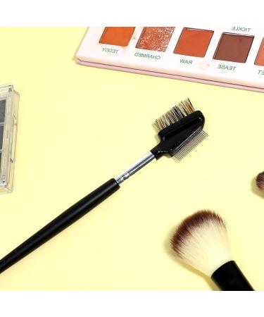 Dual Eyebrow Brush & Metal Eyelash Comb - 2 in 1 Spoolie & Separator for Perfect Eyebrows | Stainless Steel Mascara Comb | Shop Now - Buy Online on GoSupps.com