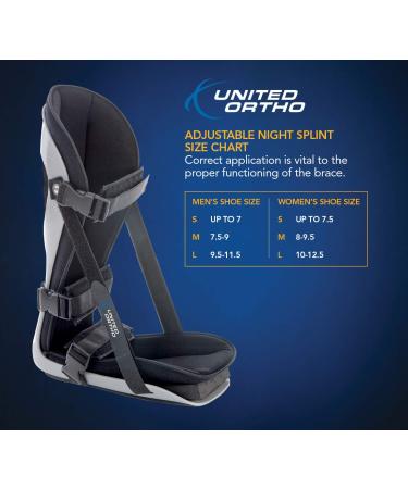 United Ortho Plantar Fasciitis Adjustable Leg Support Brace - Pain Relief for Right/Left Foot Large Black - Buy Online on GoSupps.com