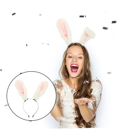 Didiseaon Animal Ear Headband Cosplay Party Costume Party Rabbit Hair Hoops Animal Hair Clips Rabbit Costume Headband Stuffed Bunny Rabbit Hair Pin Bunny Cosplay Headband White Plush - Buy Online on GoSupps.com