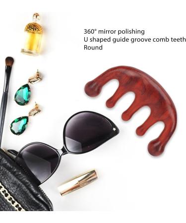 Gientan Scalping Massage Comb - 5 Teeth Sandalwood Gua Sha for Portable Meridian Massage - Buy Online on GoSupps.com