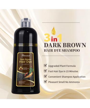 Dark Brown Hair Dye Shampoo for Gray Hair - 500ml 3 in 1 Herbal Color Shampoo for Women & Men - Buy Online on GoSupps.com