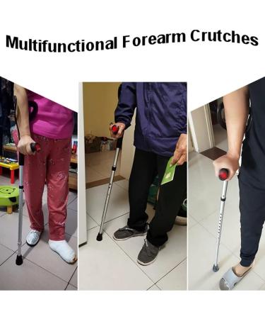 Foldable Forearm Crutches for Height 140-190cm Ergonomic Crutches for Adults Non-Slip Rubber Feet 10 Stops Height Adjustable Multifunction Crutches (1 pcs) () Selfless dedication - Buy Online on GoSupps.com