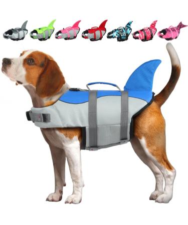 Emust big dog vest dogwim vest for swimming for small/medium -sized/large dogs with a rescue handle adjustable dog swimming vest for water by the pool beach boating (XL blue) XL Solid Blue - Buy Online on GoSupps.com