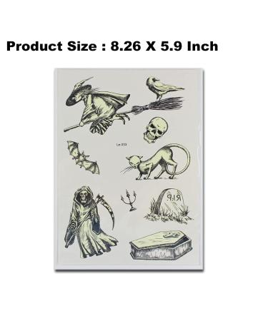 Luminous Halloween Temporary Tattoos for Kids - 80 Glow in The Dark Black Styles | Halloween Party Favors for Boys and Girls - Buy Online on GoSupps.com