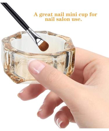 Beavorty Nail Art Acrylic Liquid Powder Glass Dappen Dish Nail Crystal Bowl with Lid Nail Art Brush Washing Container for Nail Art Manicure Care Tools - Buy Online on GoSupps.com