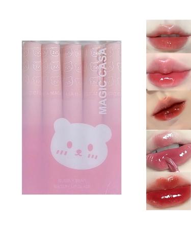 Katyjun 5pcs Lip Gloss for Girls Long Lasting Lip Oil Korean Style