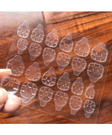 Lurrose 50 Leaves Double-Sided Nail Art Adhesive - Eco-Friendly Transparent Nail Glue for Kids & Girls - 50PCS Temporary Nail Tips - Buy Online on GoSupps.com