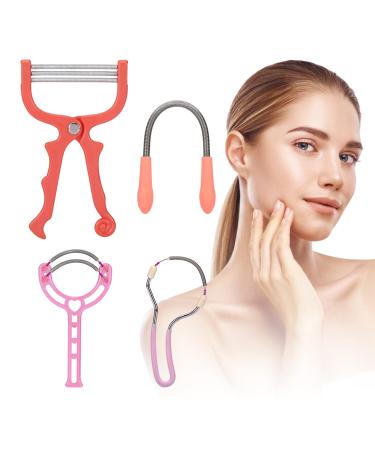 Spring Hair Remover - 4 Pack Stainless Steel Spring Epilator - Facial Hair Remover for Women Face Chin Hair Upper Lip Hair Women Mustache