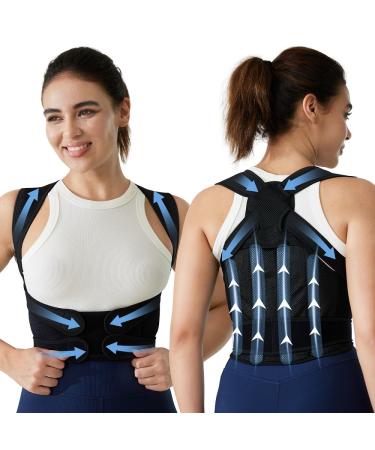 Back Brace Posture Corrector for Women and Men Adjustable Full Back Support Shoulder Straightener Providing Pain Relief from Lumbar Neck Shoulder and Clavicle Upper and Lower Back (Large)