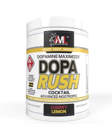 Advanced Molecular Labs - Dopa Rush Powder, Dopamine Maximizer, Increase Alertness, Focus, Energy & Clarity, Cherry Lemon, 5.29 oz (30 Servings)