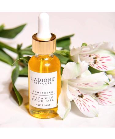 Enriching Daily Vitamin Face Oil 1 ounce - Superfood Antioxidant Rich Face Moisturizer with Vitamins A C E Essential Amino Acids Omegas 3 6 & 9 (USDA Organic & Natural Ingredients) LADIONE SKINCARE - Buy Online on GoSupps.com