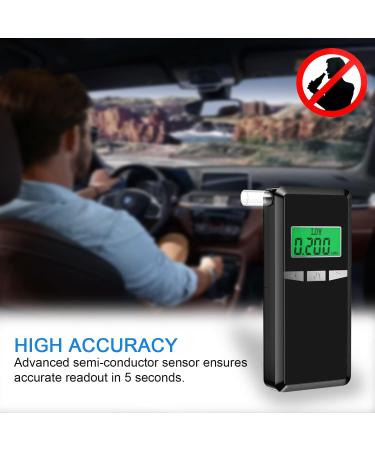 Breathalyzer 2022 Upgrade Professional-Grade Accuracy Alcohol Tester with Digital Blue LCD Display for Home or Party Use with 10 Mouthpieces - Buy Online on GoSupps.com