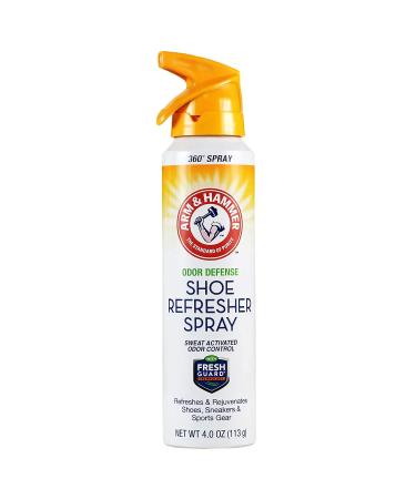 Arm and Hammer Shoe Refresher Spray, Multi-Purpose Odor Remover for All Types of Footwear, Shoe Deodorizer Spray, Shoe Odor Eliminator, Shoe Spray, Shoe Smell Eliminator, 4 oz (1 Pack) 4 Ounce (Pack of 1)