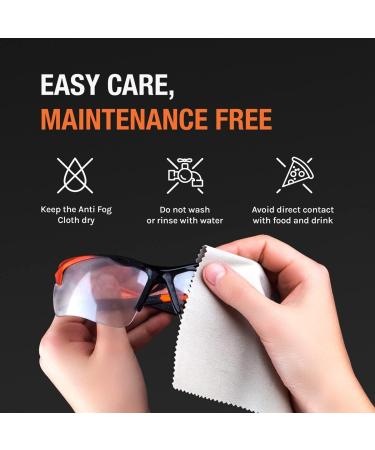 ToolFreak Anti Fog Lens Cloth 2 Pack - Prevents Fogging on Glasses Cameras & Mirrors for 74 Hours - Reusable Safe Odourless Includes Drawstring Bag - Buy Online on GoSupps.com