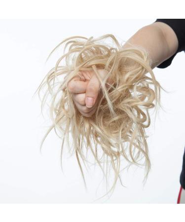 Tousled Updo Hair Pieces Messy Bun Hair Scrunchies Extensions Hair Piece Ponytail With Elastic Rubber Hair Extensions for Women Dark Blonde to Bleach Blonde - Buy Online on GoSupps.com