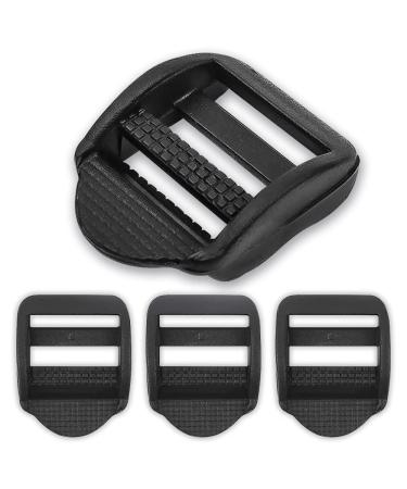 4 Pcs 1 inch (25mm) Plastic Ladder Slider adjustable Lock Buckles Plastic tension lock triglide Plastic Replacement for Belt backpack strap adjuster replacement (Black)