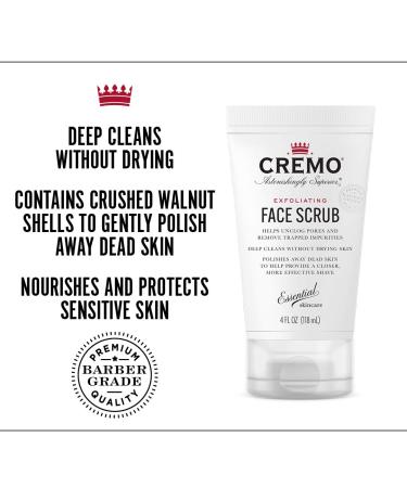 Cremo Exfoliating Face Scrub 4 fl oz - Gentle Exfoliation for Smooth Skin - Buy Online on GoSupps.com