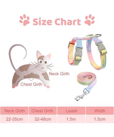 Rainbow Pinenuts Cat Harness and Lead Set | Escape Proof | Adjustable Collar | Outdoor Walking - Buy Online on GoSupps.com